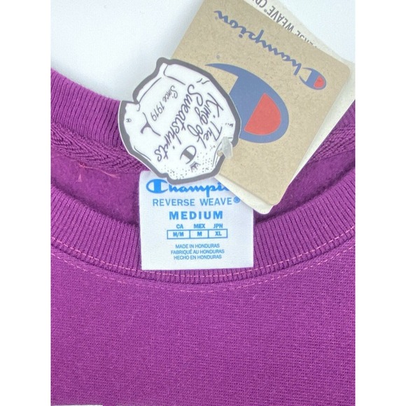Champion Reverse Weave Purple Embroidered Sweatshirt Size Medium NWT - Picture 2 of 4